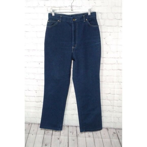 Vintage 80's CHIC Dark Blue High Rise Mom Jeans Sz 18 Regular (30x29) - Picture 2 of 5